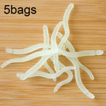 Isca Artificial Luminescente Vermelha de 3,5cm Tipo Minhoca, 5 sacos 20pcs/saco, 5 sacos 50pcs/saco, 5 sacos 100pcs/saco, 5 sacos 200pcs/saco