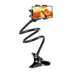 Suporte para telemóvel com braçadeira dupla para câmara, suporte metálico extensível e dobrável, braçadeira dupla