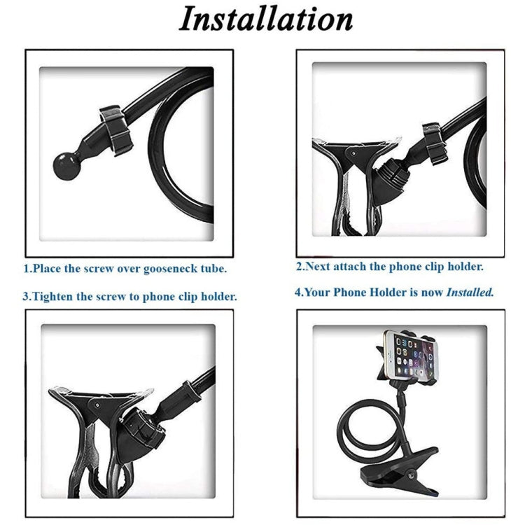 Suporte para telemóvel com braçadeira dupla para câmara, suporte metálico extensível e dobrável, braçadeira dupla