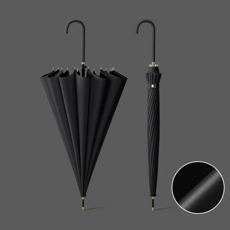 Guarda-chuva Automático de 16 Varetas com Cabo Longo para Uso Duplo Sol e Chuva, com Capa Impermeável Bege, com Capa Impermeável Preta, com Capa Impermeável Roxa, com Capa Impermeável Verde, com Capa Impermeável Branca, com Capa Impermeável Matcha