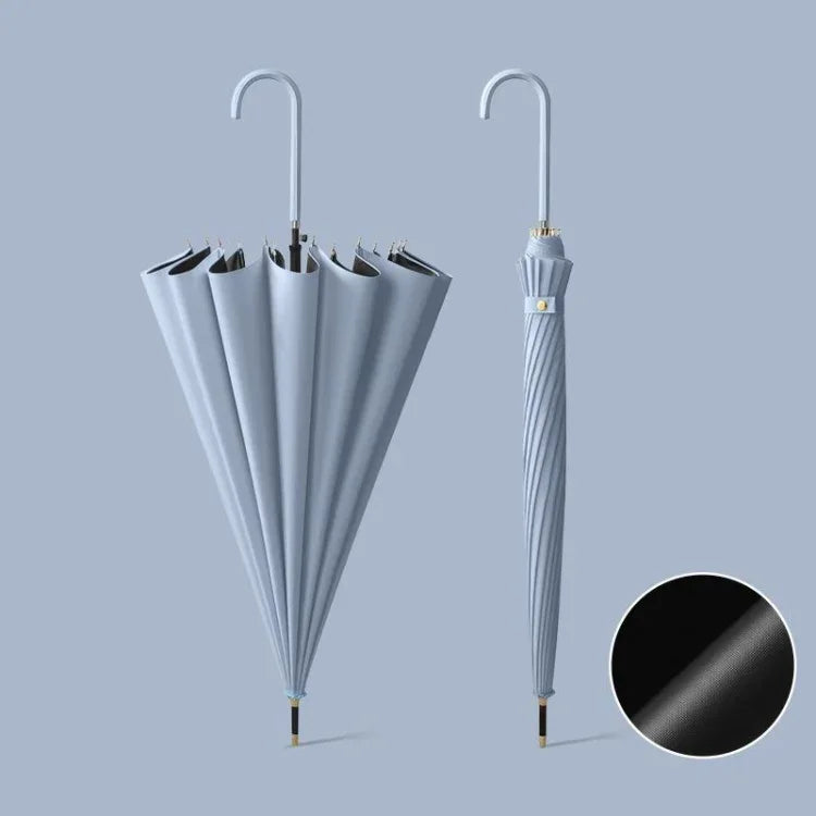 Guarda-chuva Automático de 16 Varetas com Cabo Longo para Uso Duplo Sol e Chuva, com Capa Impermeável Bege, com Capa Impermeável Preta, com Capa Impermeável Roxa, com Capa Impermeável Verde, com Capa Impermeável Branca, com Capa Impermeável Matcha