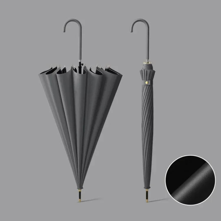 Guarda-chuva Automático de 16 Varetas com Cabo Longo para Uso Duplo Sol e Chuva, com Capa Impermeável Bege, com Capa Impermeável Preta, com Capa Impermeável Roxa, com Capa Impermeável Verde, com Capa Impermeável Branca, com Capa Impermeável Matcha