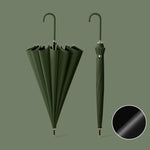 Guarda-chuva Automático de 16 Varetas com Cabo Longo para Uso Duplo Sol e Chuva, com Capa Impermeável Bege, com Capa Impermeável Preta, com Capa Impermeável Roxa, com Capa Impermeável Verde, com Capa Impermeável Branca, com Capa Impermeável Matcha