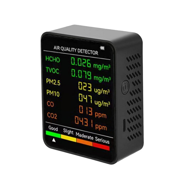 Detetor de Qualidade do Ar PM2.5/PM10 Monitor de Qualidade do Ar Interior, Detetor de Qualidade do Ar 6 em 1 Branco, Detetor de Qualidade do Ar 6 em 1 Preto