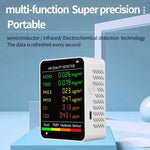Detetor de Qualidade do Ar PM2.5/PM10 Monitor de Qualidade do Ar Interior, Detetor de Qualidade do Ar 6 em 1 Branco, Detetor de Qualidade do Ar 6 em 1 Preto