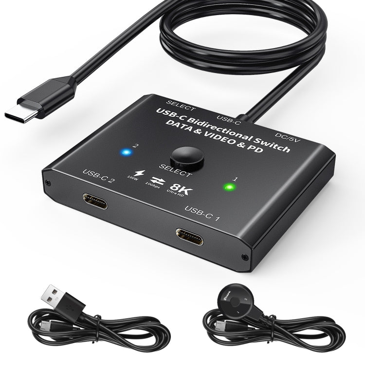 Comutador bidirecional 8K30 Type-C / USB-C 10Gbps divisor HD, KC-C201, máquina única C201