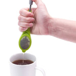 Infusor de chá reutilizável com filtro de chá incorporado e êmbolo, portátil, em plástico alimentar para chá e café