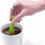 Infusor de chá reutilizável com filtro de chá incorporado e êmbolo, portátil, em plástico alimentar para chá e café