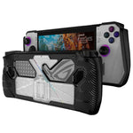 Capa Protetora PC+TPU para Consola de Jogo ASUS Rog Ally com Suporte, PC+TPU Preto+Transparente