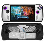 Capa Protetora PC+TPU para Consola de Jogo ASUS Rog Ally com Suporte, PC+TPU Preto+Transparente