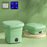 Mini Máquina de Lavar Dobrável Portátil para Casa Lavagem de Roupa Interior, Verde Fruta, Azul Lago, Verde Fruta + Luz Azul Antibacteriana