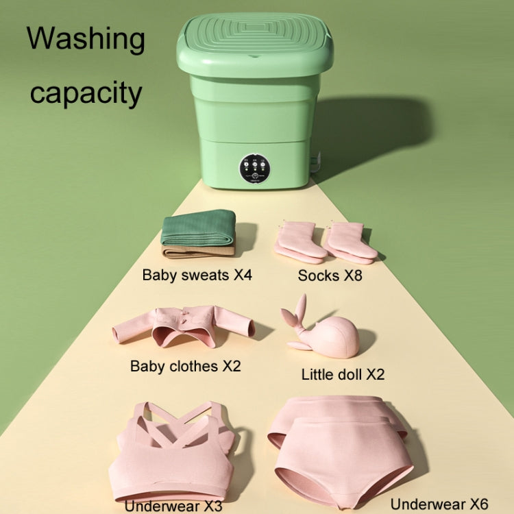 Mini Portable Folding Household Washing Machine Underwear Washer, Fruit Green, Fruit Green + Blue Light Antibacterial