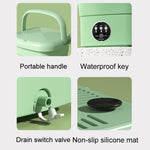 Mini Máquina de Lavar Dobrável Portátil para Casa Lavagem de Roupa Interior, Verde Fruta, Azul Lago, Verde Fruta + Luz Azul Antibacteriana
