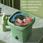 Mini Máquina de Lavar Dobrável Portátil para Casa Lavagem de Roupa Interior, Verde Fruta, Azul Lago, Verde Fruta + Luz Azul Antibacteriana