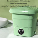 Mini Portable Folding Household Washing Machine Underwear Washer, Fruit Green, Fruit Green + Blue Light Antibacterial