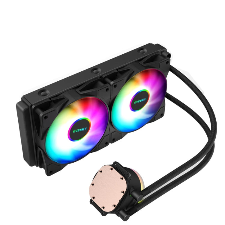 EVESKY cooler de água para CPU, ventoinha RGB, dissipador líquido integrado, radiador colorido 120 mm, RGB 120 mm, 240 mm, 360 mm