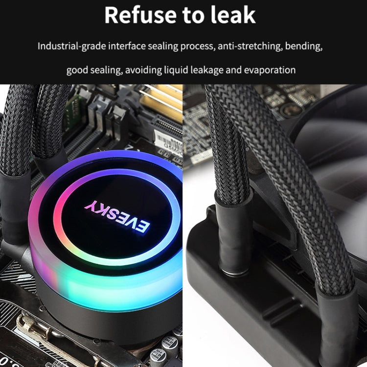 EVESKY cooler de água para CPU, ventoinha RGB, dissipador líquido integrado, radiador colorido 120 mm, RGB 120 mm, 240 mm, 360 mm