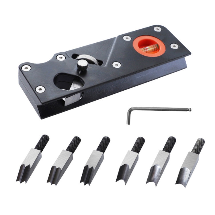 Plaina Manual de Carpintaria Multiângulo para Chanfrar com Profundidade Ajustável, Plaina Preta, Plaina Vermelha, Preta + 6 Lâminas, Vermelha + 6 Lâminas