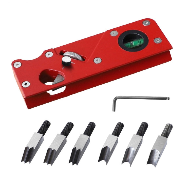 Plaina Manual de Carpintaria Multiângulo para Chanfrar com Profundidade Ajustável, Plaina Preta, Plaina Vermelha, Preta + 6 Lâminas, Vermelha + 6 Lâminas