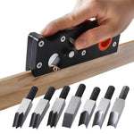 Plaina Manual de Carpintaria Multiângulo para Chanfrar com Profundidade Ajustável, Plaina Preta, Plaina Vermelha, Preta + 6 Lâminas, Vermelha + 6 Lâminas