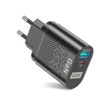 Carregador de Telemóvel 65W GaN PD de Carregamento Rápido para Computador, Ficha UE Preta, Ficha UK Preta, Ficha EUA Preta, Ficha AU Preta, Ficha KR Preta, Ficha UE Branca, Ficha UK Branca, Ficha EUA Branca, Ficha AU Branca, Ficha KR Branca
