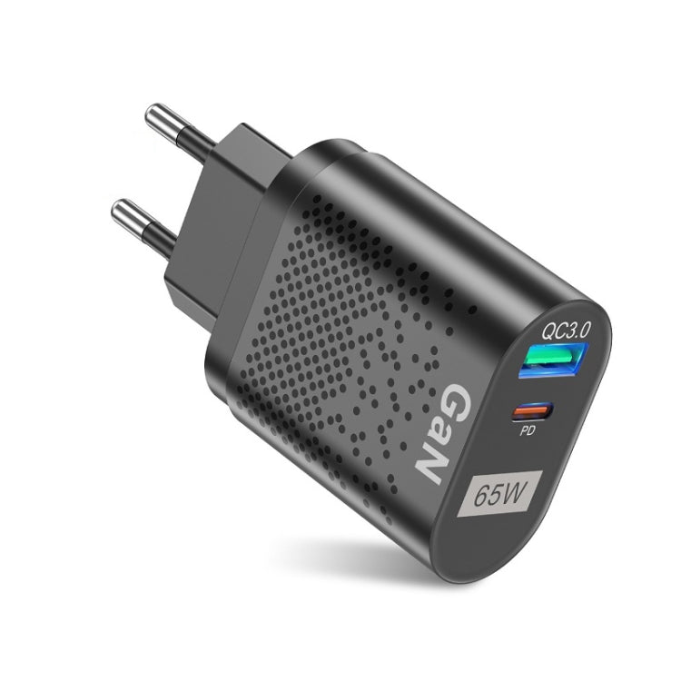 Carregador de Telemóvel 65W GaN PD de Carregamento Rápido para Computador, Ficha UE Preta, Ficha UK Preta, Ficha EUA Preta, Ficha AU Preta, Ficha KR Preta, Ficha UE Branca, Ficha UK Branca, Ficha EUA Branca, Ficha AU Branca, Ficha KR Branca