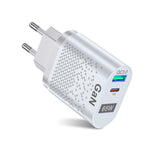 Carregador de Telemóvel 65W GaN PD de Carregamento Rápido para Computador, Ficha UE Preta, Ficha UK Preta, Ficha EUA Preta, Ficha AU Preta, Ficha KR Preta, Ficha UE Branca, Ficha UK Branca, Ficha EUA Branca, Ficha AU Branca, Ficha KR Branca