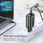Carregador de Telemóvel 65W GaN PD de Carregamento Rápido para Computador, Ficha UE Preta, Ficha UK Preta, Ficha EUA Preta, Ficha AU Preta, Ficha KR Preta, Ficha UE Branca, Ficha UK Branca, Ficha EUA Branca, Ficha AU Branca, Ficha KR Branca