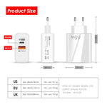 A502 Carregador GaN de 65W USB-C/Tipo-C+USB Porta Dupla QC3.0 Universal para Portátil, Ficha UE Preto, Ficha UE Branco, Ficha EUA Preto, Ficha EUA Branco, Ficha Reino Unido Preto, Ficha Reino Unido Branco