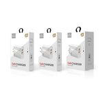 A502 Carregador GaN de 65W USB-C/Tipo-C+USB Porta Dupla QC3.0 Universal para Portátil, Ficha UE Preto, Ficha UE Branco, Ficha EUA Preto, Ficha EUA Branco, Ficha Reino Unido Preto, Ficha Reino Unido Branco