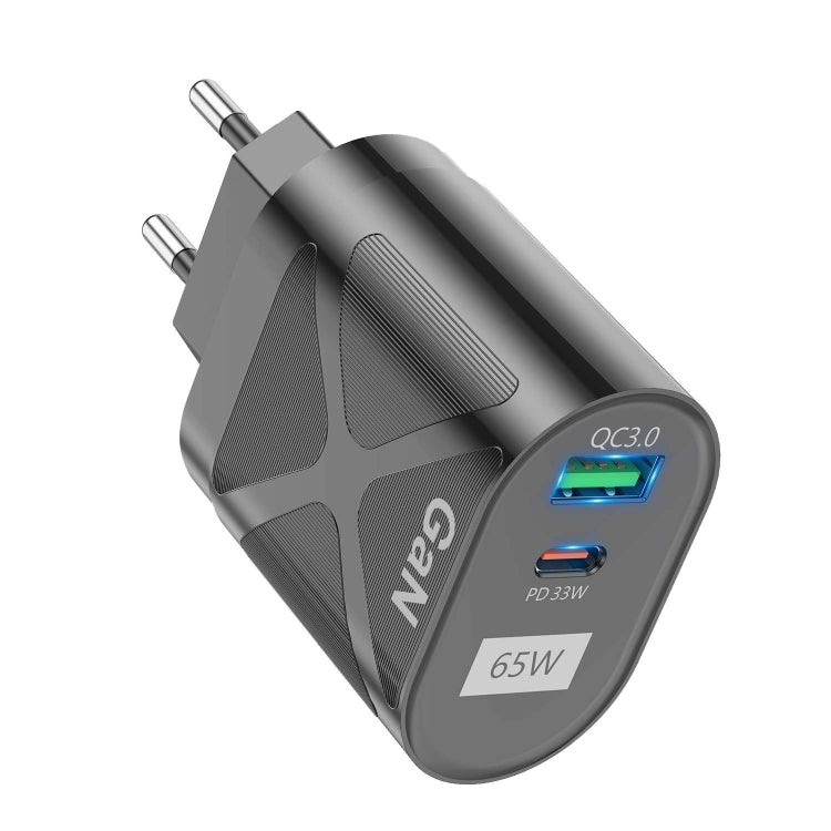 Carregador Rápido 65W GAN PD + QC3.0 para Telemóvel, Portátil e Computador, Cabeça de Carregamento Universal, Ficha UE Preta, Ficha UK Preta, Ficha EUA Preta, Ficha AU Preta, Ficha UE Branca, Ficha UK Branca, Ficha EUA Branca, Ficha AU Branca