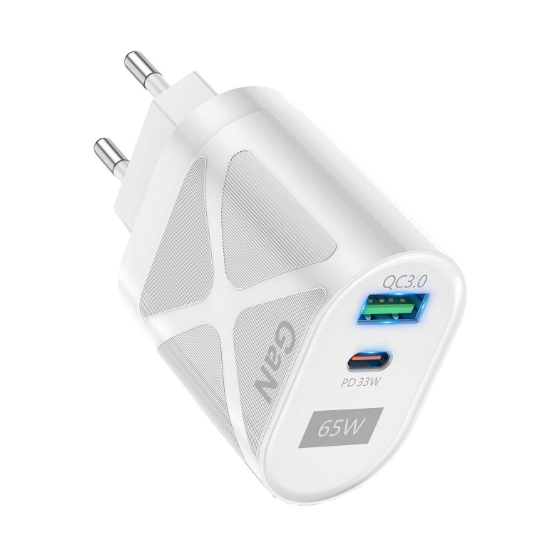 Carregador Rápido 65W GAN PD + QC3.0 para Telemóvel, Portátil e Computador, Cabeça de Carregamento Universal, Ficha UE Preta, Ficha UK Preta, Ficha EUA Preta, Ficha AU Preta, Ficha UE Branca, Ficha UK Branca, Ficha EUA Branca, Ficha AU Branca