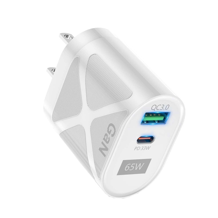 Carregador Rápido 65W GAN PD + QC3.0 para Telemóvel, Portátil e Computador, Cabeça de Carregamento Universal, Ficha UE Preta, Ficha UK Preta, Ficha EUA Preta, Ficha AU Preta, Ficha UE Branca, Ficha UK Branca, Ficha EUA Branca, Ficha AU Branca