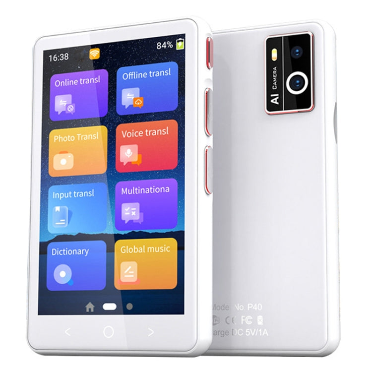 P40 Tradutor Inteligente Multi-país Interpretação Simultânea Tradução por Foto Offline Gravação para Tradução, P40 (Preto), P40 (Branco)