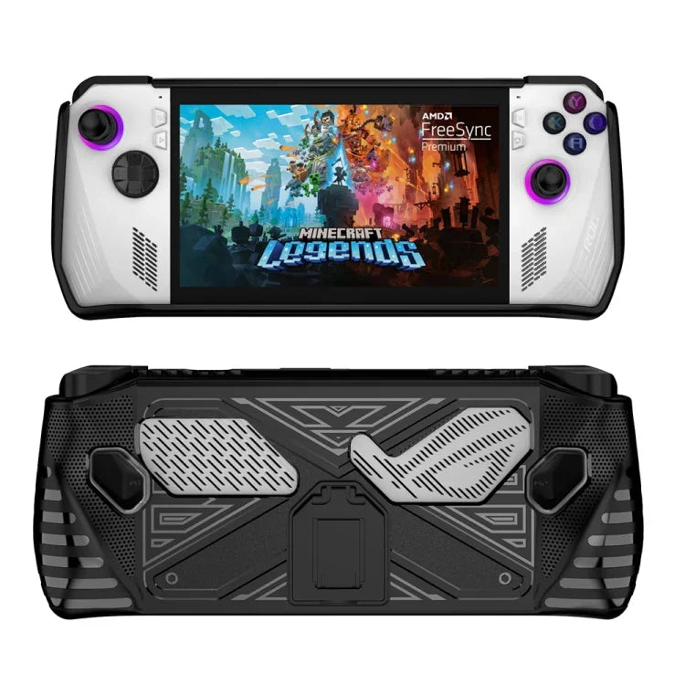 Capa TPU Macia para Consola de Jogo Asus ROG Ally com Suporte, TPU Preto, TPU Branco