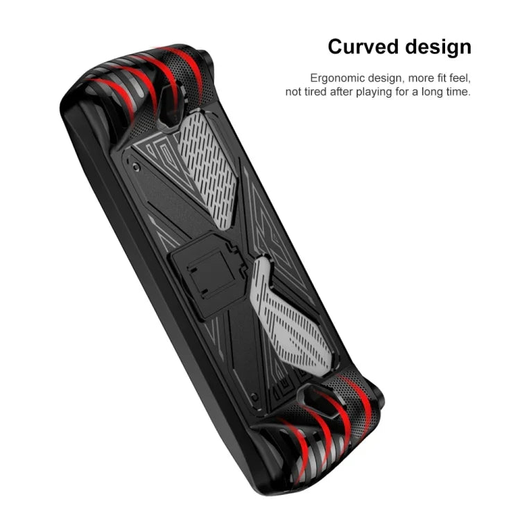 Capa TPU Macia para Consola de Jogo Asus ROG Ally com Suporte, TPU Preto, TPU Branco