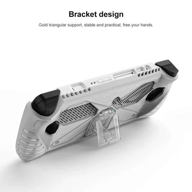 Capa TPU Macia para Consola de Jogo Asus ROG Ally com Suporte, TPU Preto, TPU Branco
