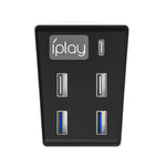 iplay HBP-308 Para Sony PS5 HUB USB3.0 5 em 1 para Consola de Jogos Extensor de Ligação e Transmissão, Para Sony PS5