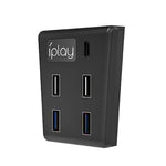 iplay HBP-308 Para Sony PS5 HUB USB3.0 5 em 1 para Consola de Jogos Extensor de Ligação e Transmissão, Para Sony PS5