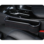 Car Central Control Seat Gap Storage Box with Dual USB Ambient Lights, Suede Khaki Co-pilot