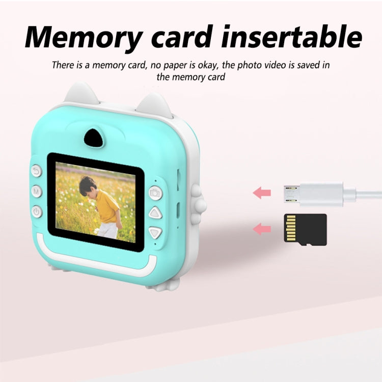 Câmara instantânea para crianças com impressora térmica mini HD para vídeo e foto, padrão azul, padrão rosa, 16G rosa, 16G azul, 32G rosa, 32G azul