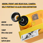 Câmara instantânea para crianças com impressão, 4800W pixels, ecrã de 2 polegadas, câmara fotográfica de lente dupla, K27 rosa, K27 amarelo