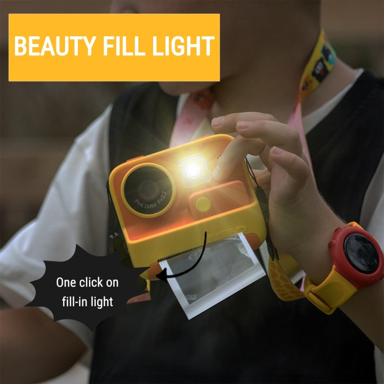 Câmara instantânea para crianças com impressão, 4800W pixels, ecrã de 2 polegadas, câmara fotográfica de lente dupla, K27 rosa, K27 amarelo