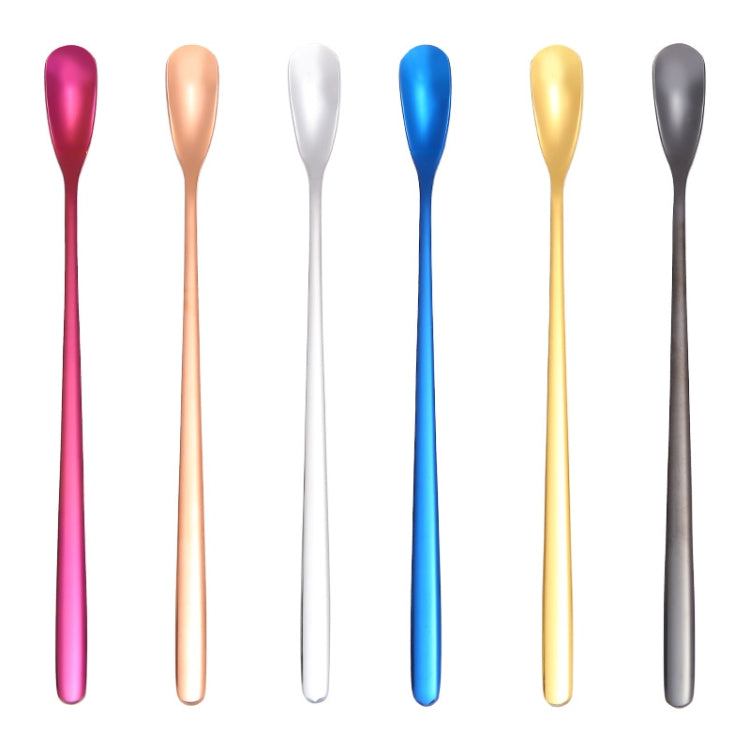 Colher Quadrada de 15cm em Aço Inoxidável 304 para Café com Cabo Longo, Colher para Mistura, Cor Aço Inoxidável, Dourado Titânio, Dourado Rosé, Preto Titânio, Azul, Roxo