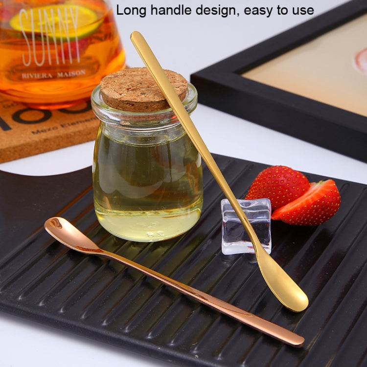 Colher Quadrada de 15cm em Aço Inoxidável 304 para Café com Cabo Longo, Colher para Mistura, Cor Aço Inoxidável, Dourado Titânio, Dourado Rosé, Preto Titânio, Azul, Roxo