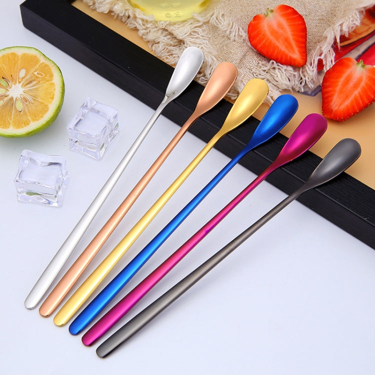 Colher Quadrada de 15cm em Aço Inoxidável 304 para Café com Cabo Longo, Colher para Mistura, Cor Aço Inoxidável, Dourado Titânio, Dourado Rosé, Preto Titânio, Azul, Roxo
