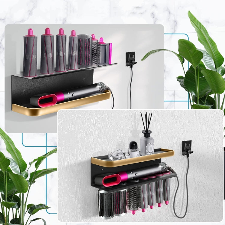Prateleira de Parede para Armazenamento Dyson Airwrap, Tipo A Preto e Dourado, Tipo B Preto e Dourado, Tipo A Preto, Tipo B Preto, Tipo C Dobrável para Baixo, Tipo C Dobrável para Cima
