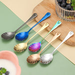 Colher em Forma de Gota de Água em Aço Inoxidável para Sorvete e Mistura de Café, Cor Aço Inoxidável, Dourado, Dourado Rosé, Colorido, Azul, Preto