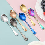 Colher em Forma de Gota de Água em Aço Inoxidável para Sorvete e Mistura de Café, Cor Aço Inoxidável, Dourado, Dourado Rosé, Colorido, Azul, Preto