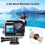 Câmara desportiva impermeável ao ar livre WIFI a cores com ecrã duplo HD 4K, Q60AR